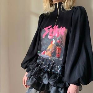 Selkie The Still Life Pillow Turtleneck Half Zip with Balloon Sleeves Size XS